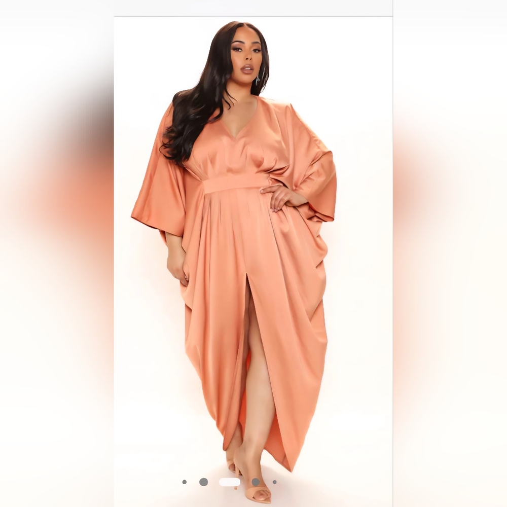 Fashion Nova Peach Maxi Dress - Peach